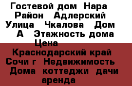 Гостевой дом “Нара“ › Район ­ Адлерский › Улица ­ Чкалова › Дом ­ 38 А › Этажность дома ­ 4 › Цена ­ 1000-4000 - Краснодарский край, Сочи г. Недвижимость » Дома, коттеджи, дачи аренда   